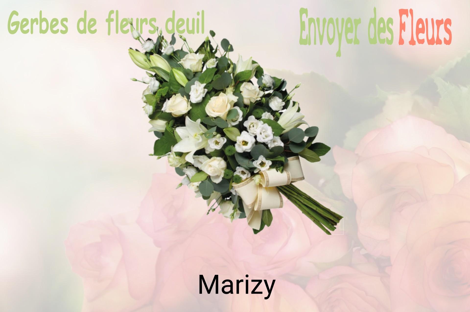 Gerbe de fleurs de deuil livrée à Marizy